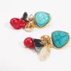 European American Retro Ethnic Style Earrings Za Trend Design Irregular Geometric Resin Beaded Drop Earrings For Women