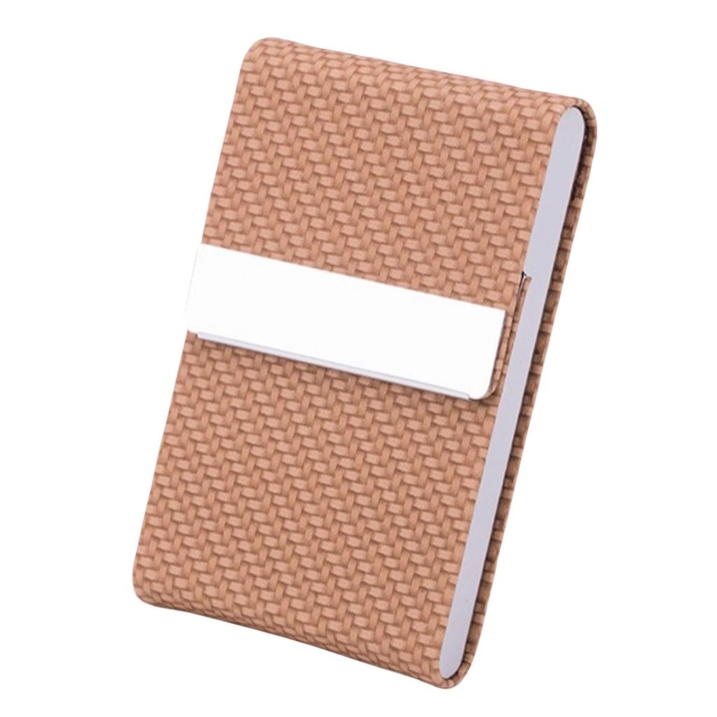 PU Woven Magnetic Business Card Holder – Sleek Card Organizer For Professionals, Portable Card Case