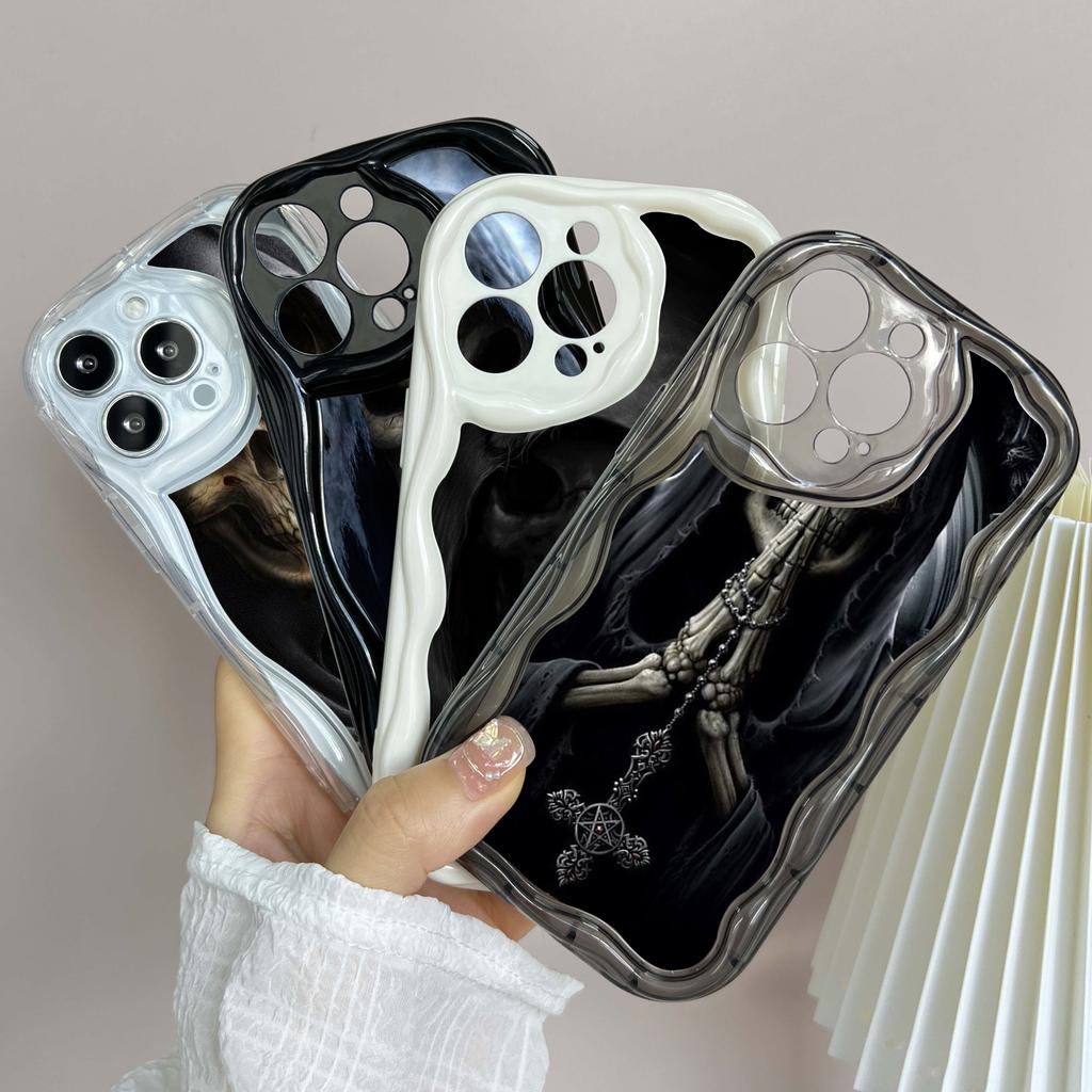LZ13 Death Prayer Grim Reaper Skull Clear Soft Wave Phone Cases for iPhone 15 13 Pro Max 12 mini 14 8 Plus XS Max XR 6 Protection Back Cover