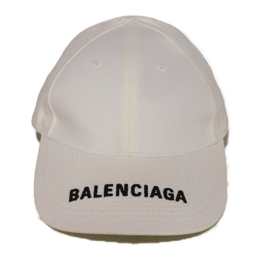 Used 11221 Logo Visor Cap 531588 410B2 9060 7919 L 23.2" Black Baseball Cap with Velcro and Cotton Fits White Men's