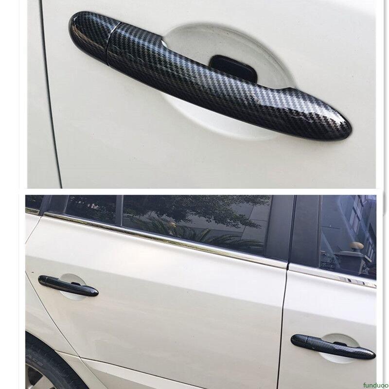FUNDUOO For Renault Megane MK2 2002-2008 Carbon Fiber Chrome Car Door Handle Covers Trim Styling