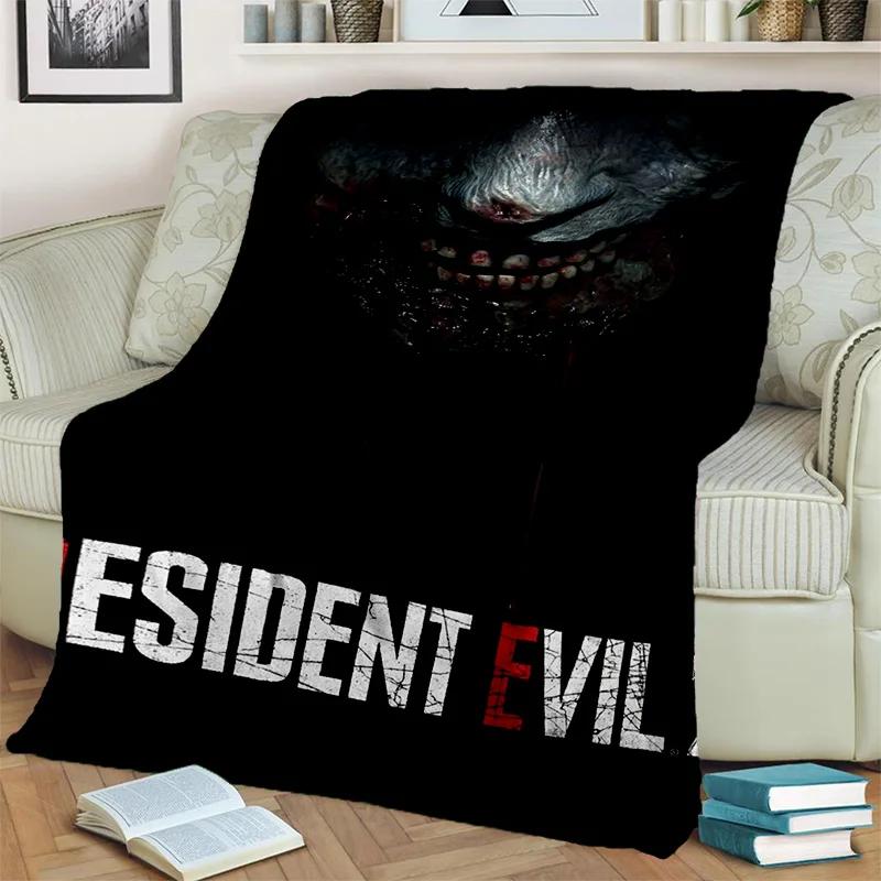 Pătură pentru jocuri 3D R-Resident Evil pentru jocuri, pătură moale pentru acasă, dormitor, pat, canapea, picnic, călătorie, birou, odihnă, pătură pentru copii