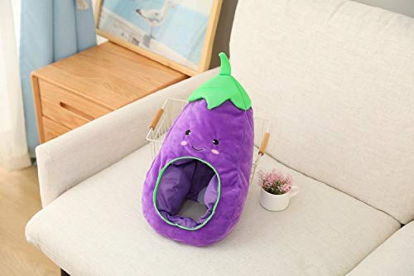 Bestmaple Animal Cap, Plush Headgear, Cute, Fluffy, Plush Animal Mask (Eggplant)