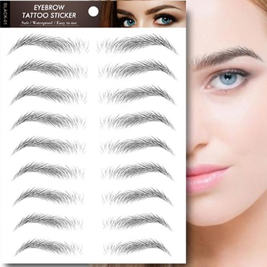 6D Long Lasting Waterproof Natural Bionic Eyebrow Tattoo Water Transfer Sticker