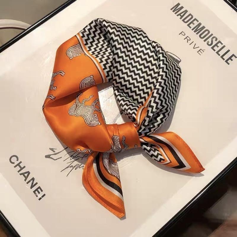 

New Versatile Decorative Silk Small Square Scarf Women s Fashion Occupation 100% Mulberry Silk with Shirt Scarf High-end Silk Scarf 53*53cm
