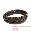 Men's & Women's Hand-Woven Lapis Lazuli and Obsidian Bangle Bracelet