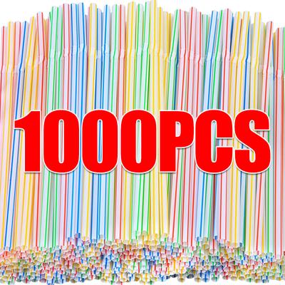 1000/100 STÜCKE Multicolor Biegsame Strohhalme Kunststoff Milch Tee Saft Trinken Einweg-trinkhalme Hochzeit Party Bar Küche Liefert