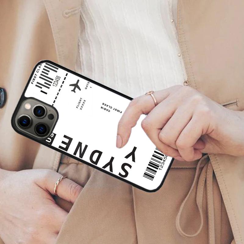 Boarding Pass Ticket Magnetic Phone Case For APPLE iPhone 17 Air 16 14 13 12 Pro Max 15 Plus Wireless Charge With MagSafe Cover