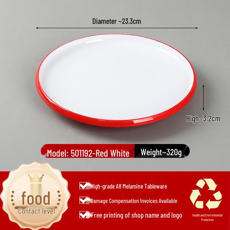 Two-Tone Melamine Round Plate for Restaurants and Hotels