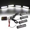 4 in 1 Car Front Grille Lighting Police LED Emergency Strobe Warning Lights Fireman Flash Beacon Signal Lamp Yellow White 12V