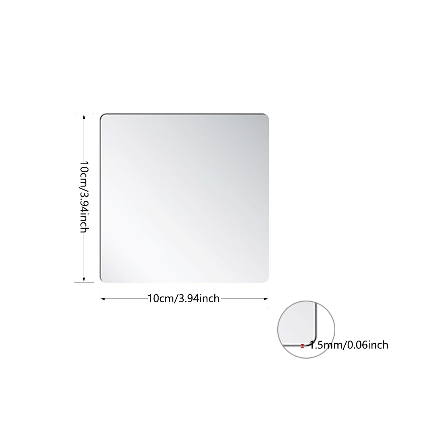 

1-8 шт. Квадратное акриловое зеркало с клейкой основой, Набор для декора стен зеркалами для ванной комнаты, дома, спортзалов, спальни, толщина 1,5 мм 10x10cm 8Pcs