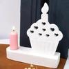 DIY Cake Tea Light Gypsum Craft Gifts Making Home Brithday Decor Candle Holder Silicone Mold Heart Cake Candlestick Resin