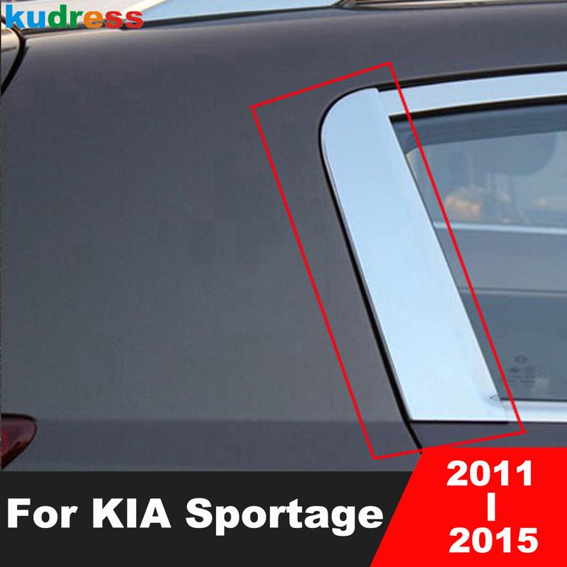 

For Kia Sportage 2011 2012 2013 2014 2015 ABS Chrome Rear Window C Pillar Cover Trim Triangle Molding Strip Car Accessories 2pcs