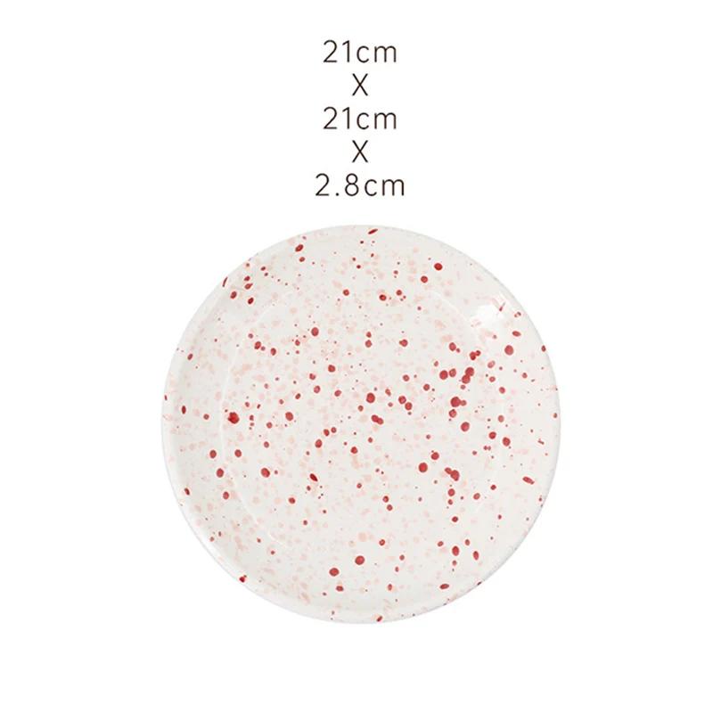 

Креативная круглая керамическая тарелка с изюминкой, бытовая тарелка для завтрака, тарелки для сэндвичей, ресторанная тарелка для послеобеденного чая, изысканная десертная тарелка