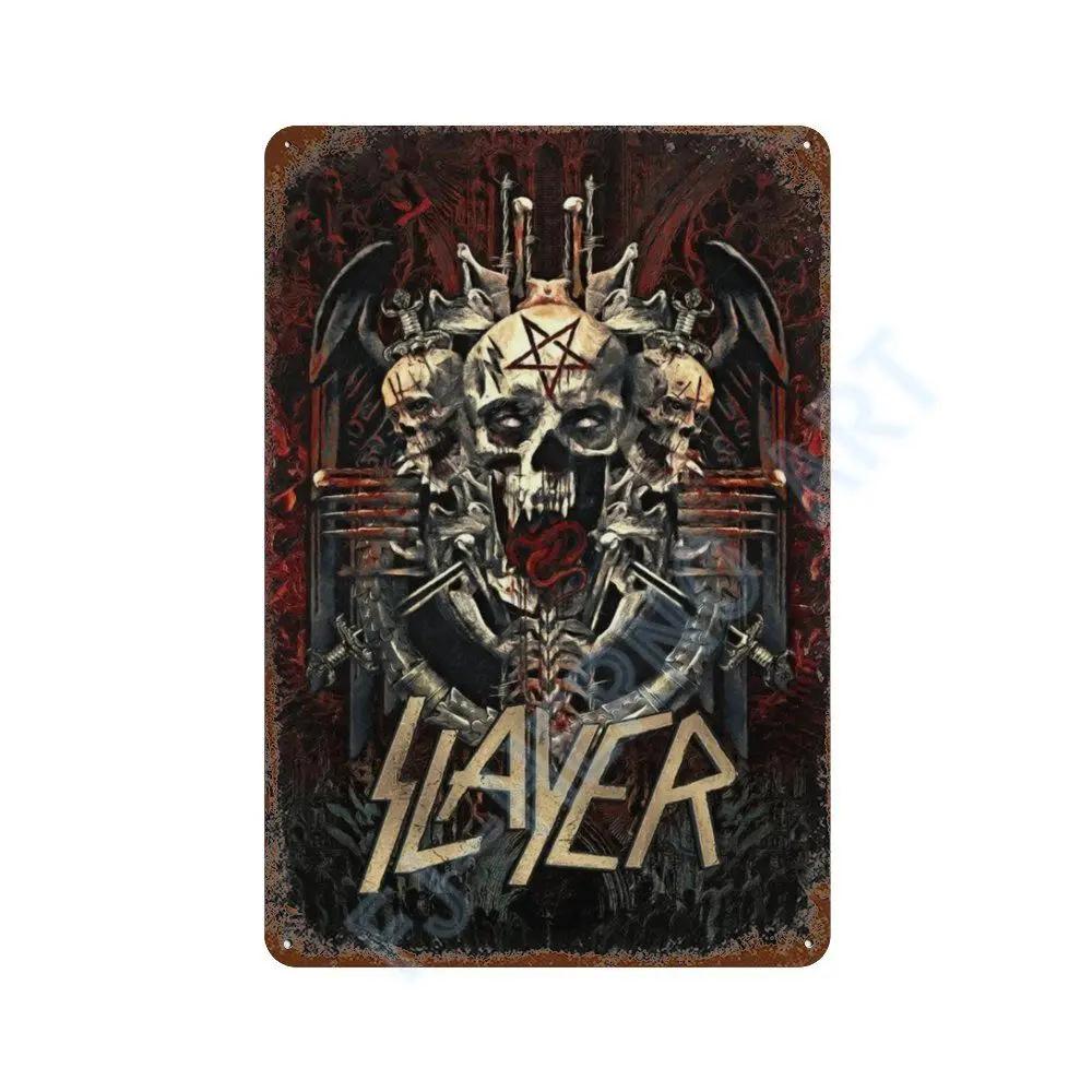 Vintage Slayer Heavy Metal Album Plakát Kovový Plechový Značka Deska Severské Nástěnné Umění Talíře pro Domácí Dekoraci Pokojů Dárky pro Kluuka