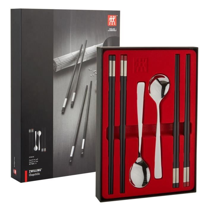 Set De Baguettes Et Cuillères - ZWILLING - 10 Pièces - Plastique Et Acier Inoxydable - Couleur Rouge - Élégant