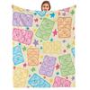 Multicolor Dot Starfish Cartoon Anime Print Flannel Blanket Soft Warm Throw for Kids Bedroom Sofa Christmas Office Car