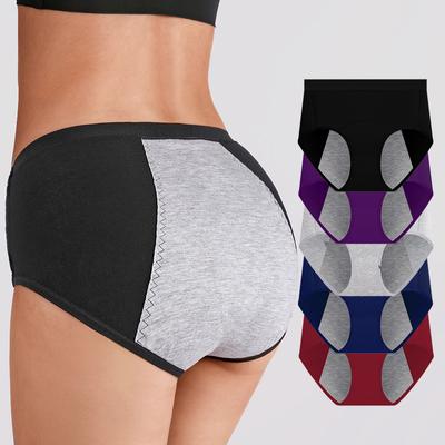 5 pezzi taglie forti XS-XXXL mutandine mestruali a prova di perdite pantaloni fisiologici biancheria intima da donna slip in cotone traspirante