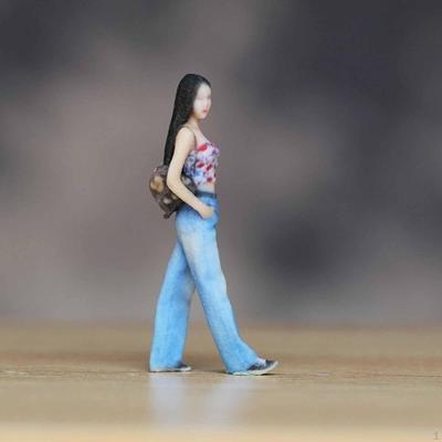 1/64 Scale Miniature Girl Figure Diorama Collectibles Mini Realistic for Micro Landscapes Ornament