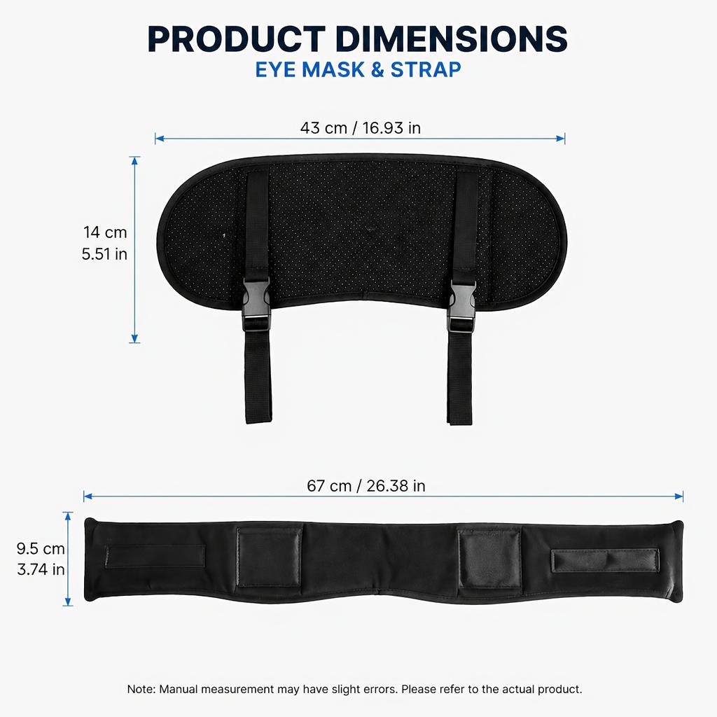 2-in-1 Travel Sleep Kit with Detachable Memory Headrest and Blackout Eye Mask, Breathable Neck Support for Plane, Train and Car