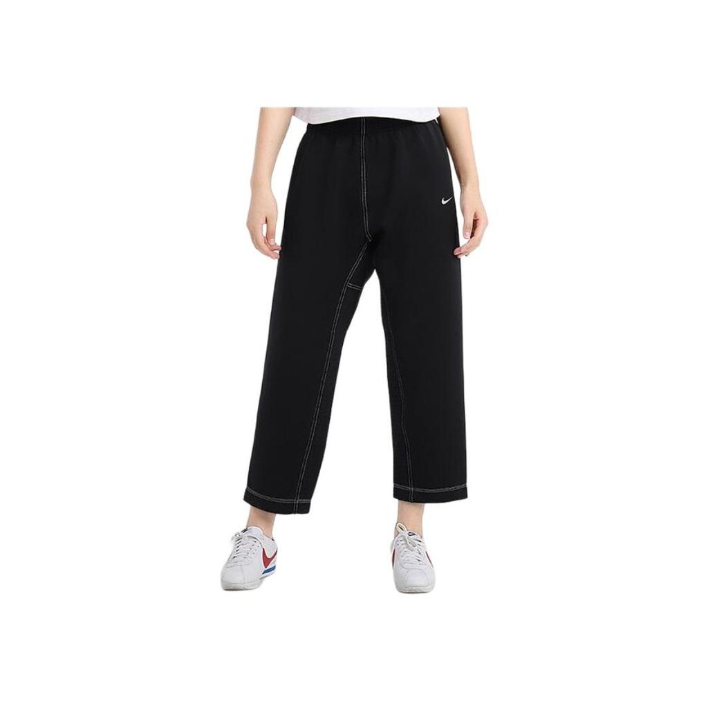 Nike Solid Color Loose Wide-Leg Casual Pants Women Bottoms Black CU6930-010