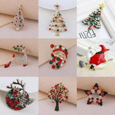 Weihnachts Strass Weihnachtsbaum Broschen Für Damen Unisex Botanisch Hirsch Anstecknadel Büro Party Freund Geschenke Schmuck Accessoires