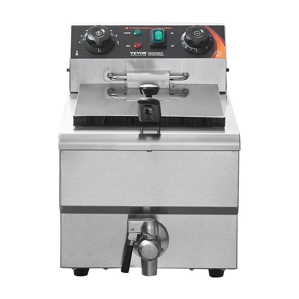Commercial Electric Deep Fryer 3000W 9L Stainless Steel Upgrade 200°C