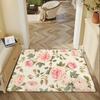 French Vintage Rose Floral Entrance Mat Entrance Water Absorbent Non Slip Wear Resistant Floor Mats Home Decoration
