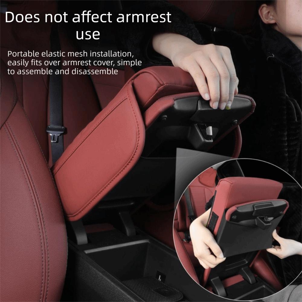Thicken Design Center Console Storage PU Leather Armrest Pad Arm Rest Expander Universal Fit