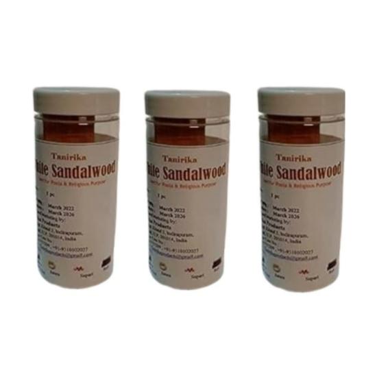 Tanirirka Organic White Chandan Tika Sticks 100% Pure /50-60gm/ 3pc/Natural//Sandal Wood/Best for Worship/Export Quality