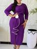 D612 Women's Winter 2025 Elegant Ruffle Bodycon Slit Dress