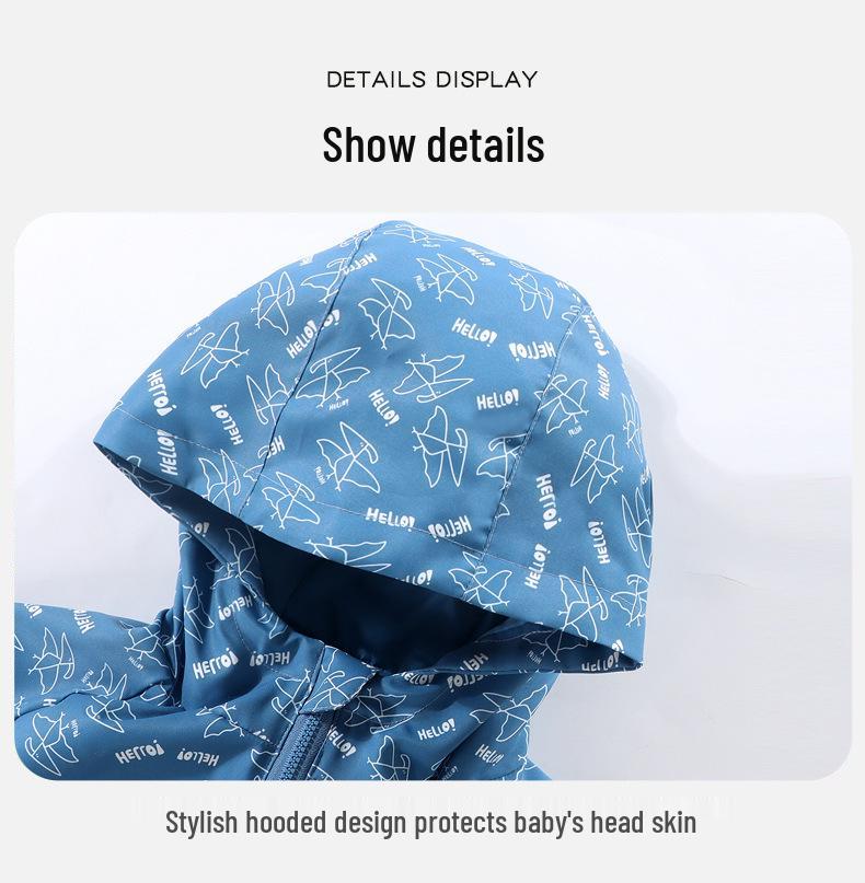 Kinder Wasserdichte Windjacke mit Kapuze für Jungen und Mädchen - Outdoor Wanderjacke, Modische Frühlings-/Herbst-Cardigan-Oberteil.