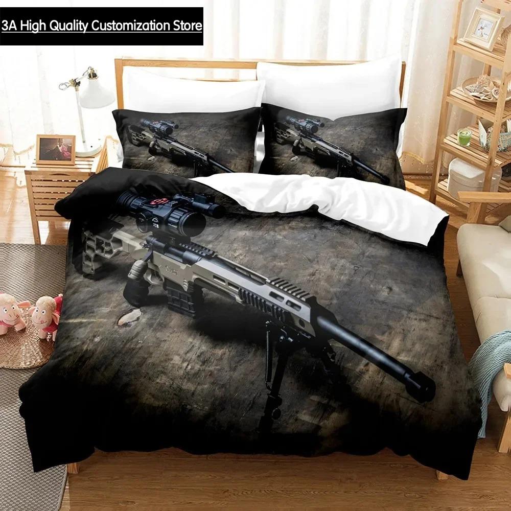 Gaming AK 47 Bedding Set Single Twin Full Queen King Size PUBG Bullet Bed Set Aldult Boys Bedroom Duvetcover Sets 3D Print 025