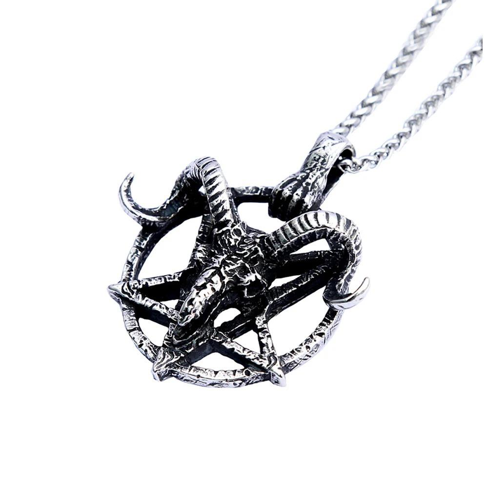 

Accessories Retro Domineering Animal Sheep Stainless Steel Pendant Necklace Men s Personality Punk Sheep Head Pendant