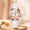 OLEVS Watch Rose Gold Dial with Quicksand Quartz White Women's - Popular, Cute, Sparkling, Diamonds, Movement, Waterproof, Luminous, Gift,