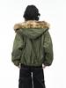 Unisex Retro Faux Fur-Lined Mountain Eagle Hooded Cotton Jacket