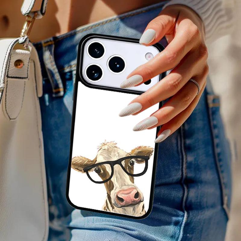 

Cute Cartoon Cow Phone Case For iPhone 17 Air 14 15 13 12 Max Cover For Apple 14 15 16 16e 11 Pro Max Plus Coque iPhone 14plus