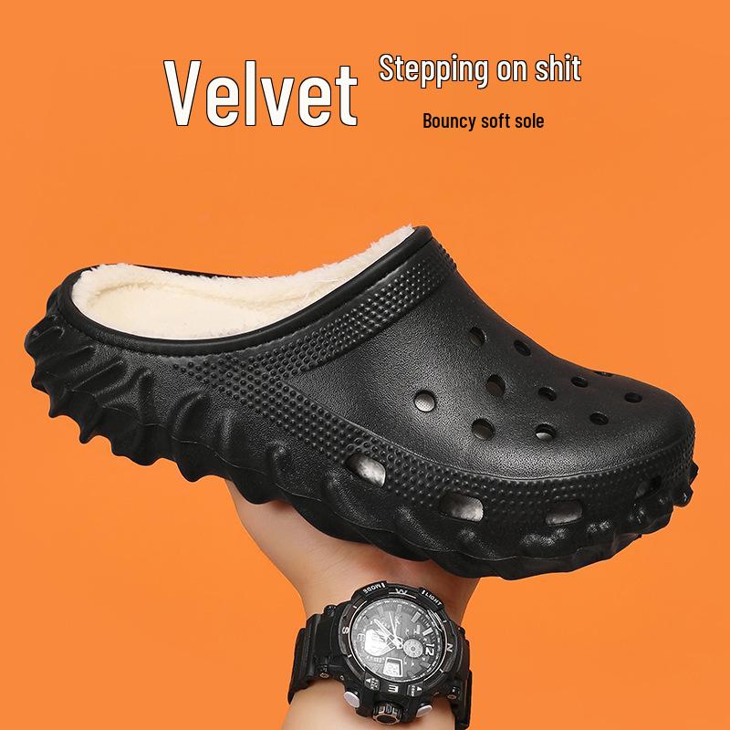 2025 Winter Fleece-Lined Closed-Toe Shoes - Warm, Thick Cotton Slippers for Couples