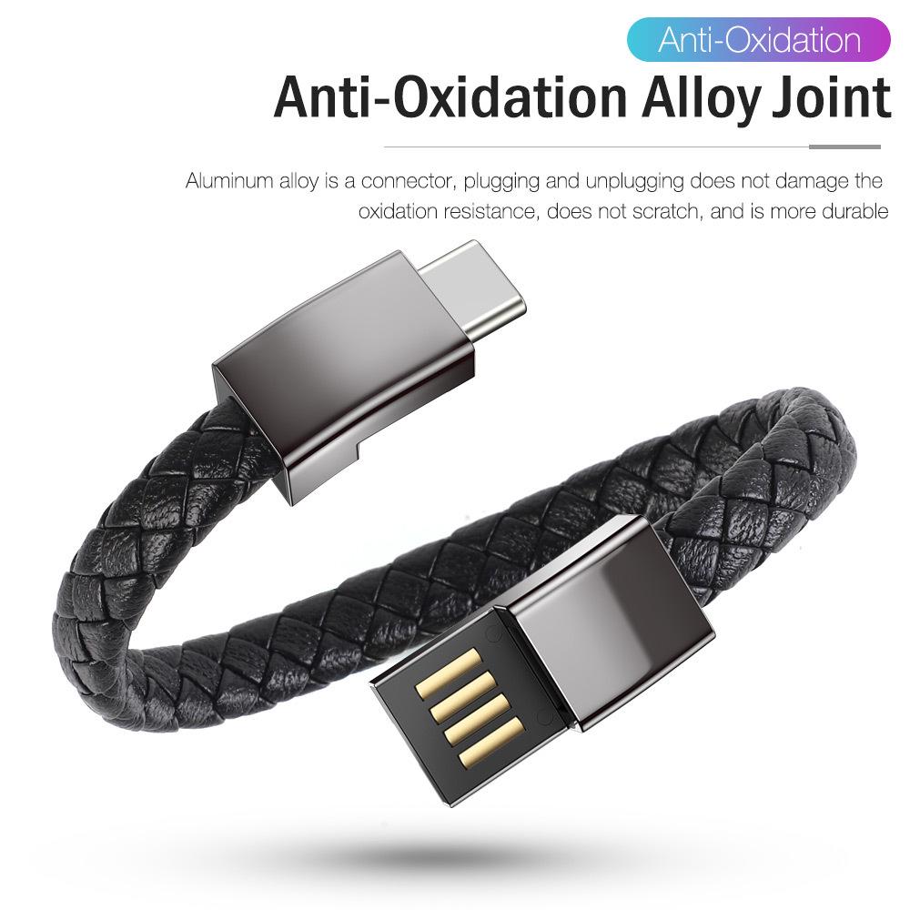 Portable PD Fast Charging Cable Bracelet for iPhone, Huawei, Xiaomi