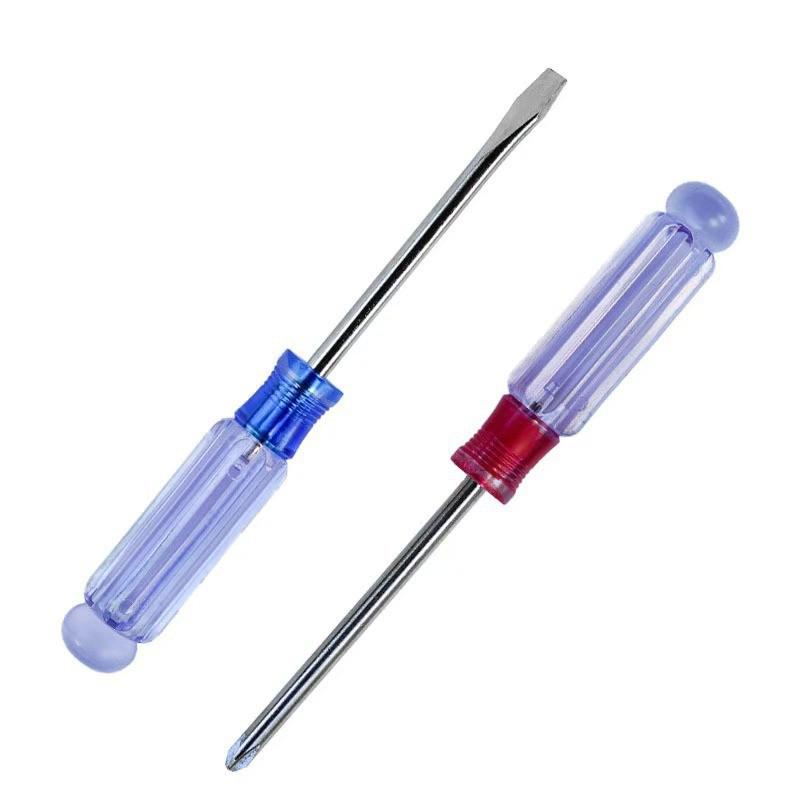 Crystal Clear Magnetic Screwdriver Set - Red: 10, Blue: 1, Hardened 3.0mm, 5.0mm, 6.0mm Phillips & Slotted