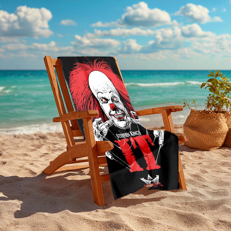 1pc Pennywise1 Beach Towel, Comfortable and Thick, and Swimming/Bath/Picnic/Camping Towel, Suitable for Seaside Beaches