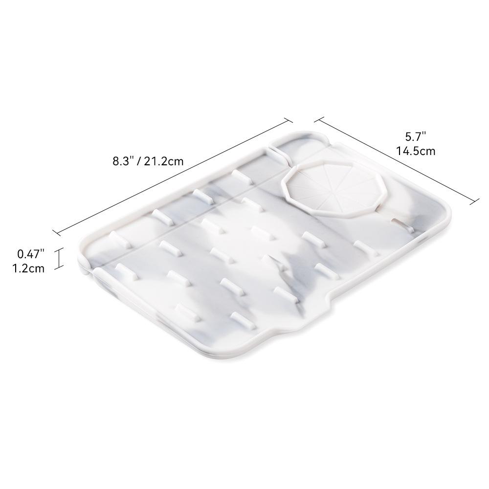 Silicone Faucet Splash Guard & Draining Mat for Kitchen/Bathroom Counters