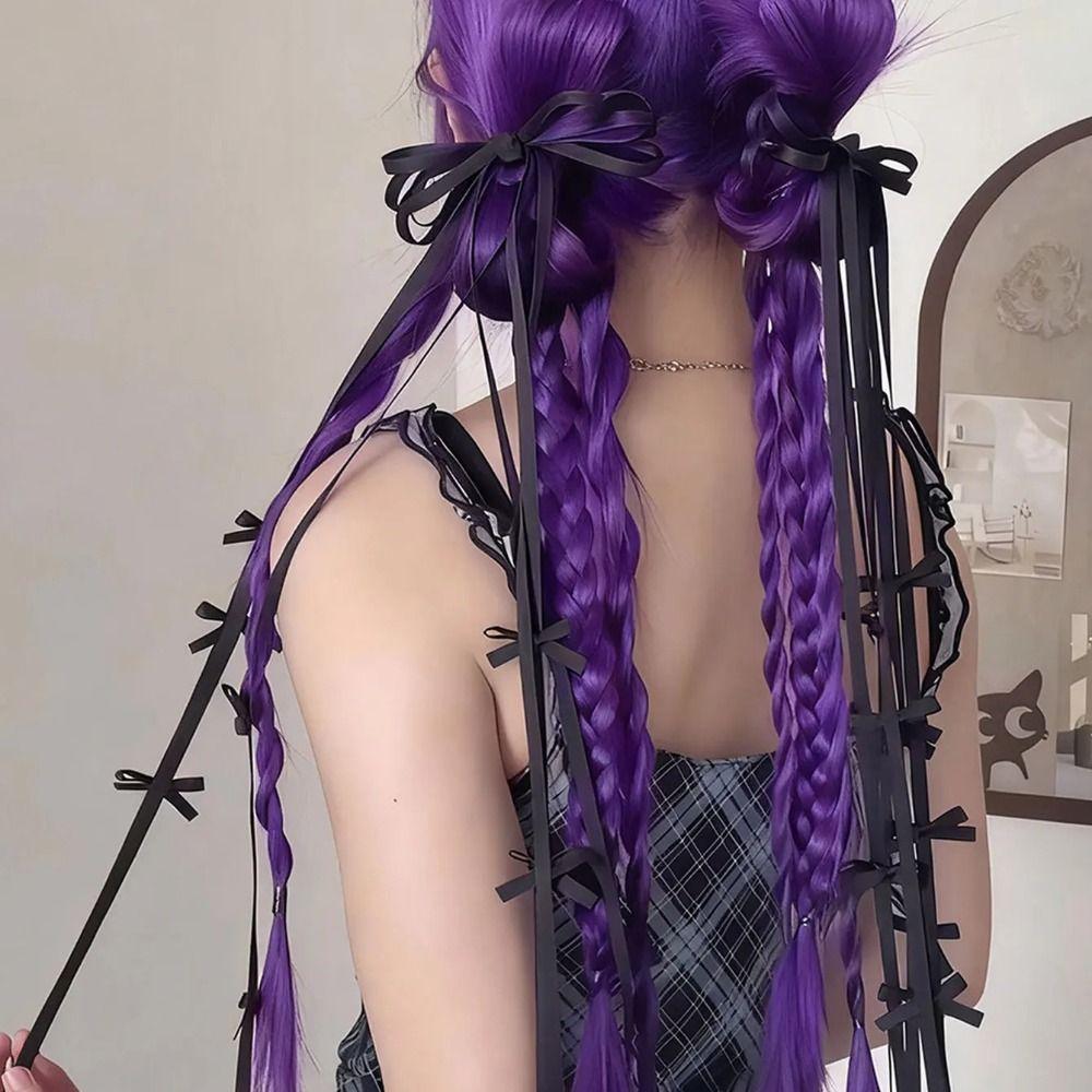 Harajuku Balletcore Bow Hairpin Tassel Bowknot Barrettes Sweet Long Ribbon Bow Hair Clip  Girl