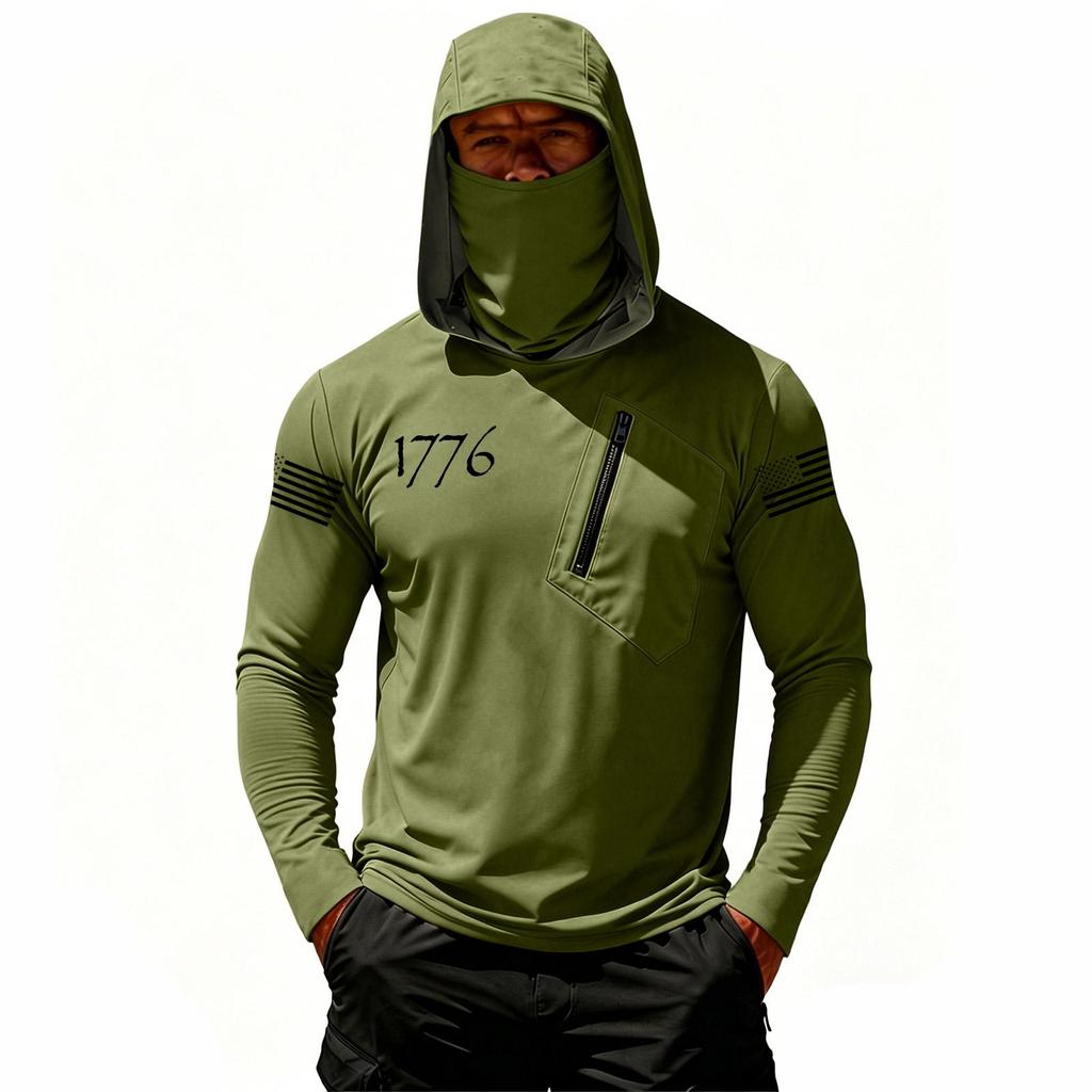 Men's Casual Hooded Long Sleeve Sunscreen Top