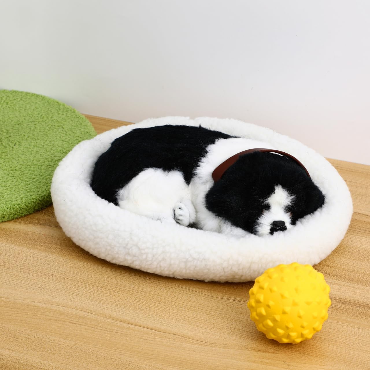 

BESTOYARD 12-Inch Breathing Dog, Sleeping Black Border Collie, Plush Toy Lifelike Animal, Shepherd Dog Photography Prop for Kid Birthday Gift, Home