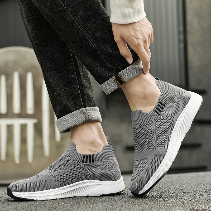 Loafers Summer Sneakers Men Elevator Shoes Height Mesh Fashion Sports Plus Size 37-44