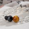 Xiaohongshu Weiß & Blau Tigerauge Kristall Armband - Modeaccessoire im Neuen Chinesischen Stil
