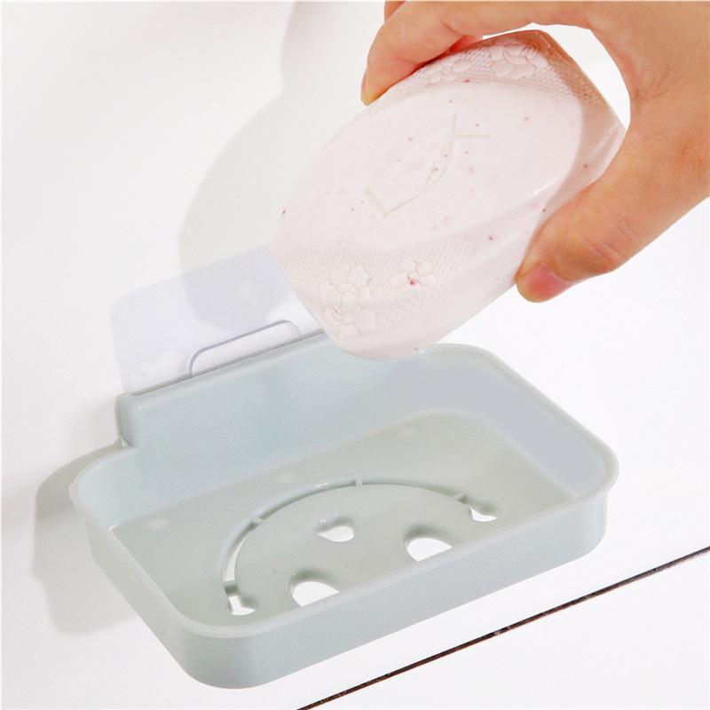 Cartoon Smiley Face Single Drain Soap Box Large Laundry Soap Box Bathroom Soap Tray Soap Rack