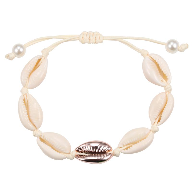 Fashion Bohemia White Shells Bracelet For Girls Women Rope Chain Beach Holiday Jewelry Conch Seashell Bracelets Girlfriend Gifts