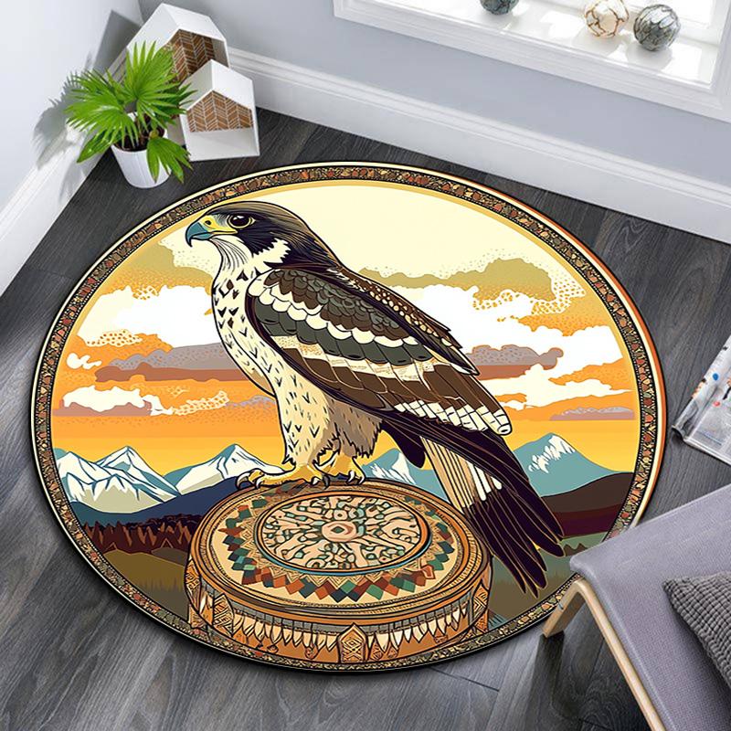 

Eagle Round Area Rug,Carpet Rug for Living Room Bedroom Sofa Playroom Decor,Non-slip Floor Mat 80cmx80cm